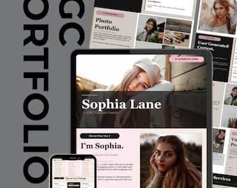 UGC Portfolio Template Canva | Beginner Friendly Creator Website | Brand Pitch Media Kit | Influencer Kit