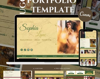 UGC Portfolio Template Canva | Media Kit for Lifestyle Creators | Brand Deal Page | Influencer Website
