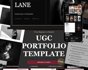 UGC Portfolio Template Canva | Lifestyle Creator Media Kit | Brand Collaboration Page | Influencer Kit