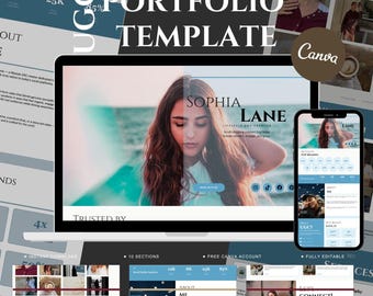 UGC Portfolio Template Canva | Media Kit for Wellness Creators | Brand Pitch Website | Influencer Kit