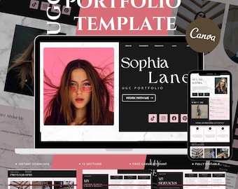 UGC Portfolio Template Canva | Aesthetic Media Kit for Creators | Brand Pitch Page | Digital Download
