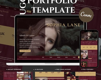 UGC Portfolio Template Canva | Media Kit for Fashion Creators | Brand Collaboration Website | Influencer Page