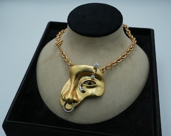 Half Face necklace Schiaparelli style necklace