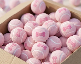 Bulk Custom Dog Tennis Balls - Personalized 3, 6, 9, 12 Pack - Custom Team Logo Pet Toy - Wholesale Personalized Dog Balls - Bulk Pet Gifts