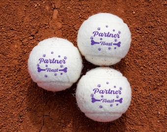 Pelota de tenis personalizada para perros con nombre - Juguete personalizado para mascotas - Logotipo personalizado y varios colores - Regalo de cumpleaños para perros - Juguete duradero sin sonido