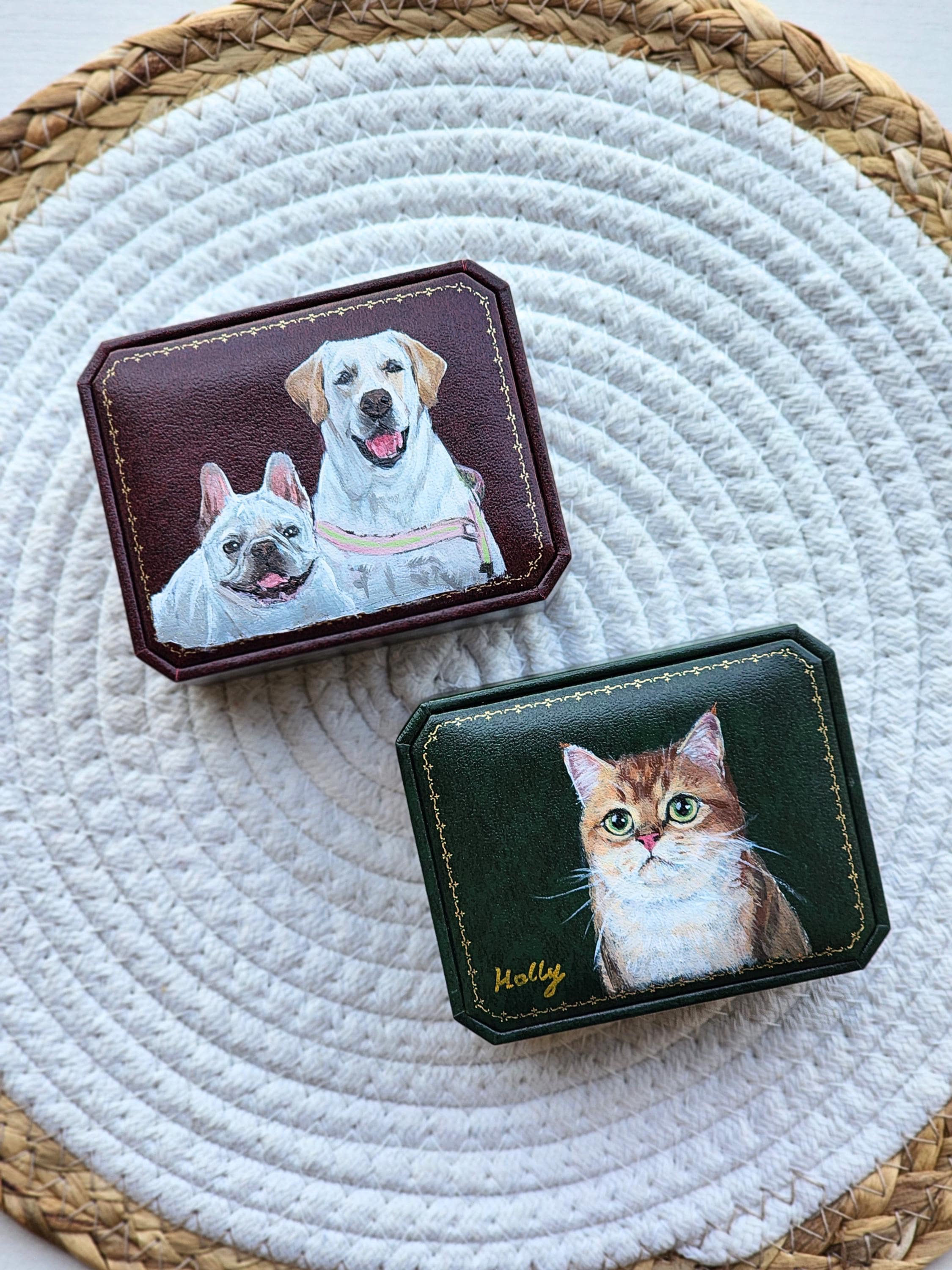 Hand Painted Wooden Box Cat - Etsy