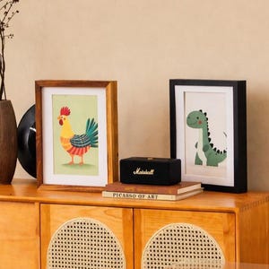 2-Pack Kids Art Frames | Solid Wood Memory Boxes | Holds 320+ Artworks | Five Colors
