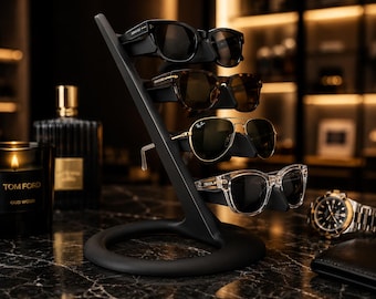 Sunglasses Organizer Stand – Eyewear Display Holder – Modern Glasses Storage Rack – Minimalist Desk Decor – 3D Printed Organizer