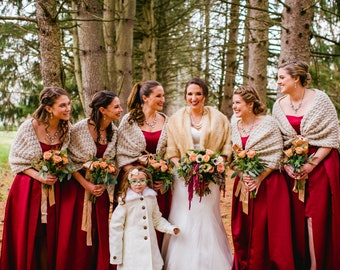 winter wedding wraps for bridesmaids