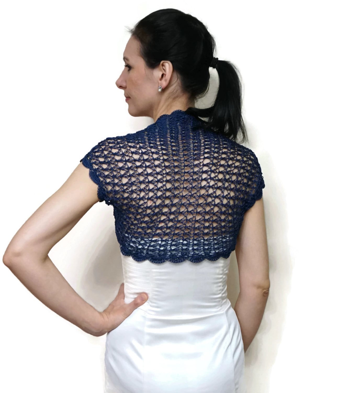 navy blue bolero jacket