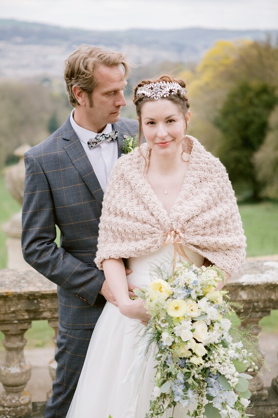 Winter Wedding Bolero Champagne Bridal Cover Up Crochet Etsy