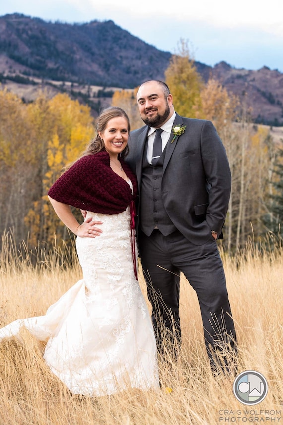 burgundy wedding wrap