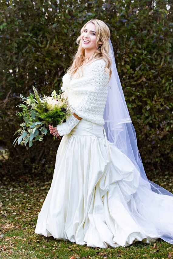 Knit Bridal Sweater Winter Wedding Shawl Bolero For Bride Etsy