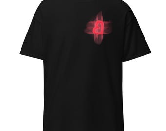 t-shirt Black and red graphic streetwear t-shirt created by Blu Moonlight Design, urban t-shirt