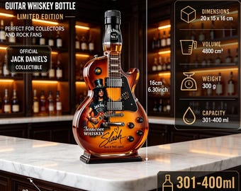 Decantador de whisky con forma de guitarra, botella de licor de leyenda del rock and roll, decantador de whisky de Tennessee, regalo para amantes de la música, decoración de bar para hombres.