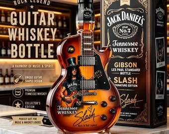 Decanter per whisky a forma di chitarra, bottiglia di liquore con leggenda del rock and roll, decanter per whisky del Tennessee, regalo per amanti della musica, decorazione da bar per uomo