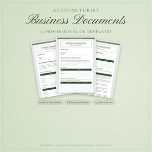 Acupuncturist Forms UK — 14 Customisable Client Consent, Intake & Treatment Templates | LaunchKit