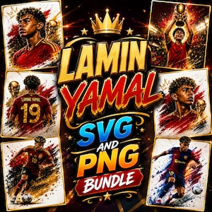 Lamin Yamal SVG PNG Bundle | Designs von spanischen Fußballspielern (Digitaler Download)