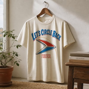 Lets Circle Back Forever Tee · Funny Corporate Meeting Humor Shirt · Vintage Atomic Age Office Gallows Humor Gift for Project Manager