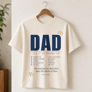 Dad v1.0 Original LLM T-Shirt · Lustiges Programmierer Papa Shirt · AI Engineer Vater Tech Humor · Geschenk für Coder Dad