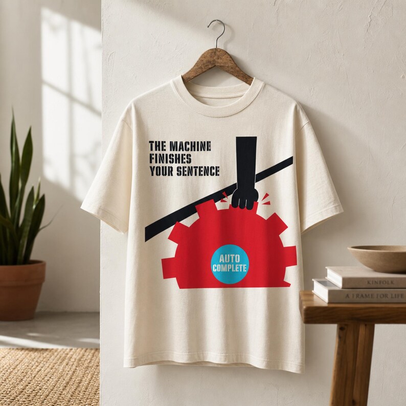T-shirt Dread existentielle pour programmeur · La machine finit votre phrase · Copilote avec humour à saisie semi-automatique · Cadeau pour développeur de logiciels image 1
