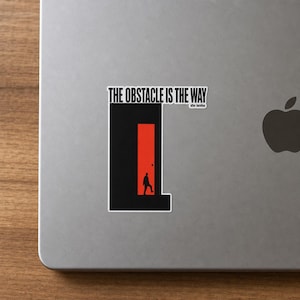 Stoic Philosophy Sticker · The Obstacle Is The Way · Marcus Aurelius Quote · Minimalist Cut Paper Laptop Decal