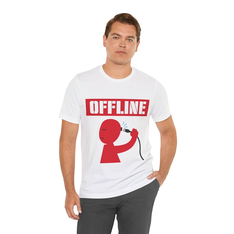 T-shirt Offline · Humour de développeur · T-shirt style dessin animé années 50 pour informaticien · Cadeau amusant pour programmeur (congés payés) image 17