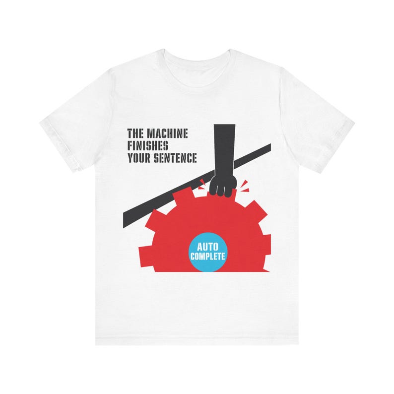 T-shirt Dread existentielle pour programmeur · La machine finit votre phrase · Copilote avec humour à saisie semi-automatique · Cadeau pour développeur de logiciels image 2