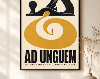 Ad Unguem Poster · Woodworker Gift · Hand Plane Wall Art · To The Fingernail Nothing Less · Carpenter Workshop Print