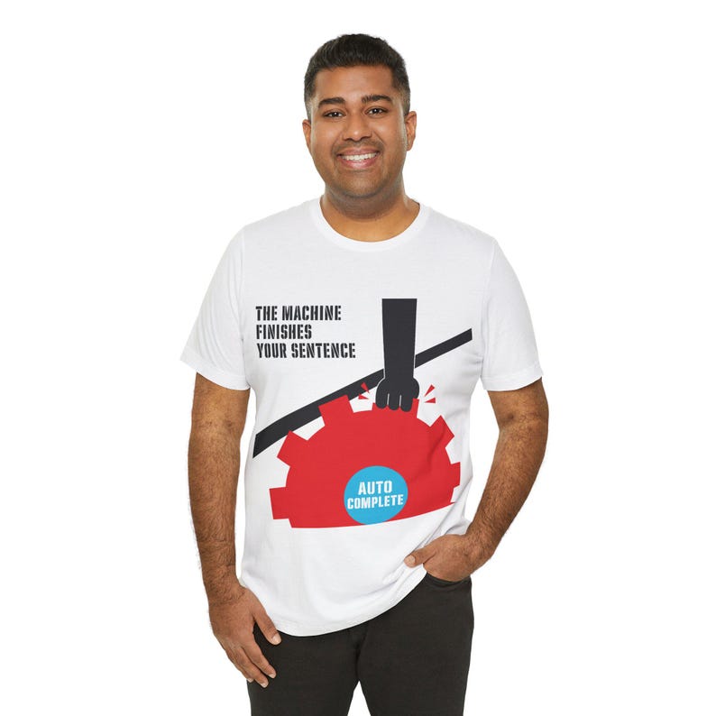 T-shirt Dread existentielle pour programmeur · La machine finit votre phrase · Copilote avec humour à saisie semi-automatique · Cadeau pour développeur de logiciels image 19