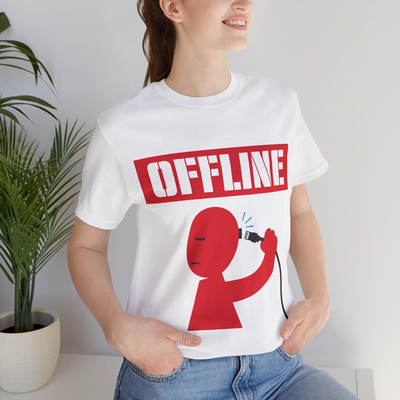 T-shirt Offline · Humour de développeur · T-shirt style dessin animé années 50 pour informaticien · Cadeau amusant pour programmeur (congés payés) image 10