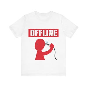 T-shirt Offline · Humour de développeur · T-shirt style dessin animé années 50 pour informaticien · Cadeau amusant pour programmeur (congés payés) image 2