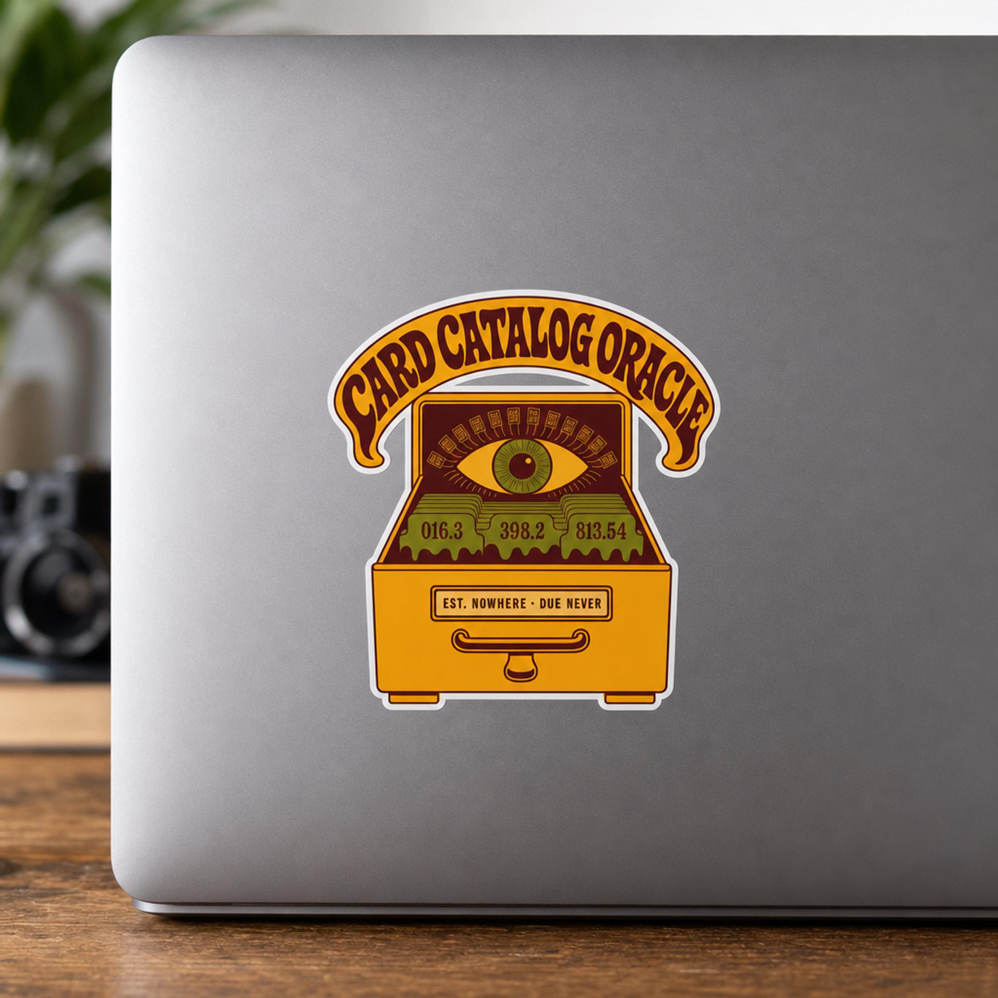 Card Catalog Sticker · All Seeing Librarian Eye · Psychedelic Library ...
