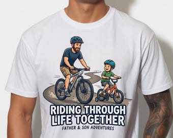 Father Son Cycling Adventure Shirt, Riding Together Graphic Tee