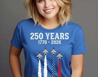 USA 250th Anniversary Fighter Jet Shirt, Patriotic Military Apparel Tee