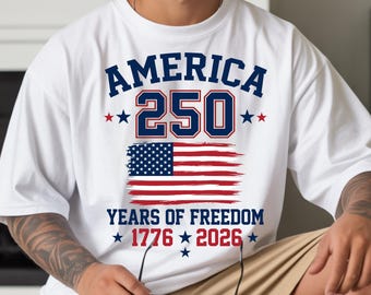 America 250th Anniversary Shirt, Vintage Distressed Flag Tee, USA Semiquincentennial Celebration