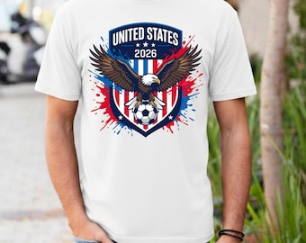 USA Soccer Fan T-Shirt, 2026 World Cup Supporter Tee, American Football Pride