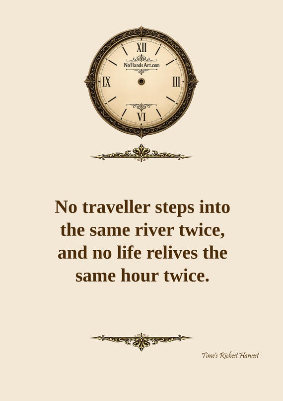 No Traveller Steps into the Same River Twice, and No Life Relives the Same Hour Twice