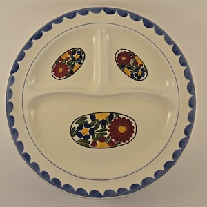 Set of 2 Vintage Ridgways Avignon Divided Grill Plates, English Floral Pottery