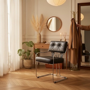 70s Leather Armchair - Etsy