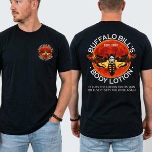 T-shirt Buffalo Bill's Body Lotion Comfort Colors, T-shirt Le Silence des Agneaux (film d'horreur), T-shirt Halloween, T-shirt graphique rétro