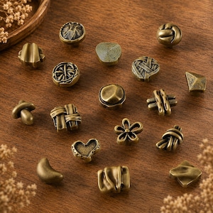 Decorative Antique Brass Cabinet Knobs, Vintage Single Hole Drawer Pulls, French Style Furniture Hardware