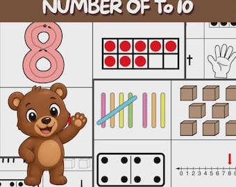 45 Pages Numbers 1-10 in 8 Ways | Kindergarten Sorting Matching Cards | Preschool Number Sense | Ten Frame Tally Base Ten | Printable PDF