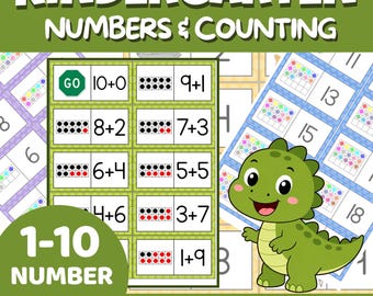46 Pages Numbers 1-10 Mini Books | Kindergarten Little Books | Preschool Reading Writing Numbers  |Printable PDF