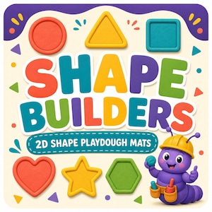 2D Shapes Playdough Mats Freebie | Fine Motor Skills Preschool | Kindergarten Shape Play Dough Activities | Printable Tracing Mats | PDF