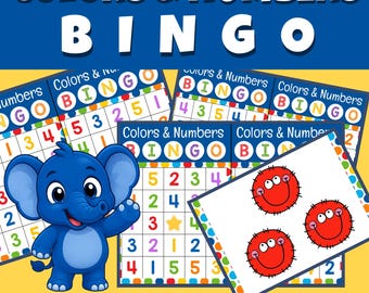 Counting Objects to 5 Number Recognition & Colors Bingo Kindergarten Subitizing | Printable PDF
