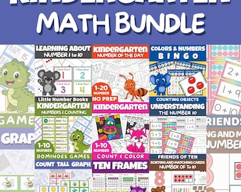 200+ Pages Kindergarten Math Bundle | 9 Resources Number Sense Counting to 20 | Preschool Worksheets  | Homeschool Worksheet Printable PDF