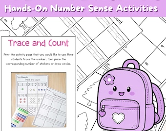 Kindergarten 1 to 1 Correspondence Math Centers|Math Worksheets|Counting Activities 0-10 | Preschool Number Sense Intervention|Printable PDF
