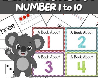 Identifying Recognizing Numbers 1 to 10 Mini Books Reading & Writing Numbers Preschool Worksheets | Math Centers | Printable PDF