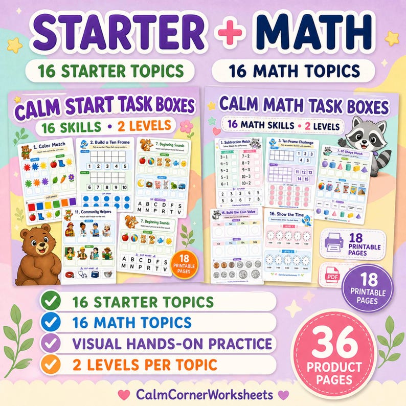 Task Box Mega Bundle, 67 Topics 134 Activities, 76 Pages, Preschool ...